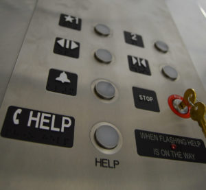 Elevator help and call panel.