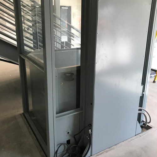 A wheelchair lift installation.