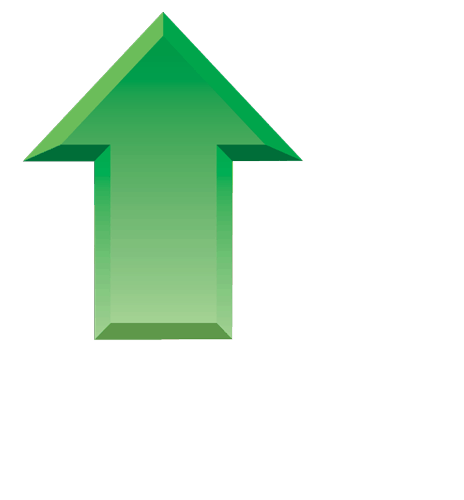Green up arrow.