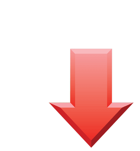 Red down arrow.